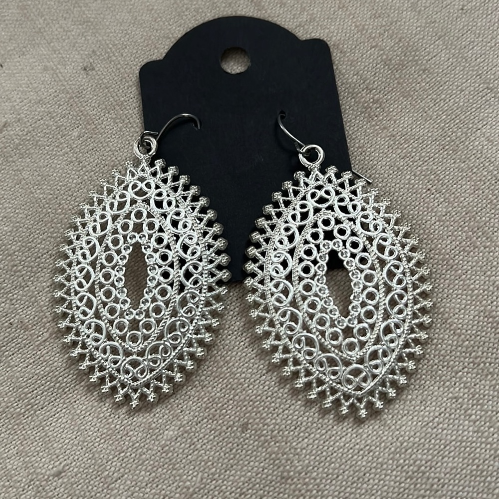 Silver boho earrings